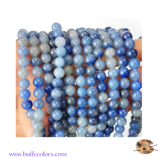 Votre bracelet avec des perles Aventurine Bleue pour les Verseaux, 4mm