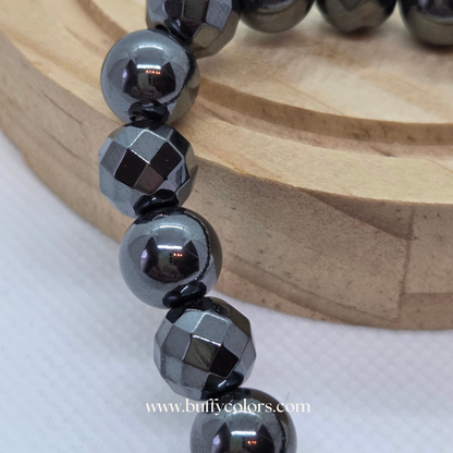 Bracelet Force & Maîtrise en Hématite 10 mm