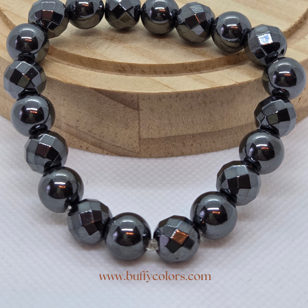 Bracelet Force & Maîtrise en Hématite 10 mm