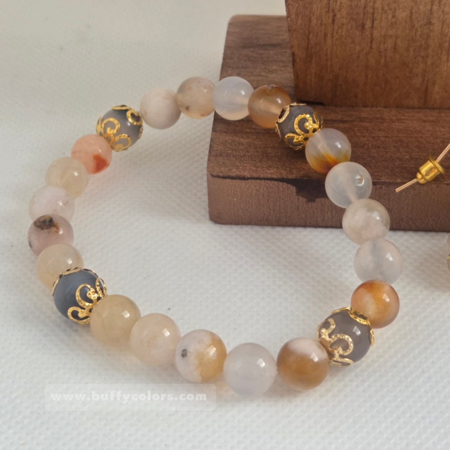 Bracelet Agate Fleur de Cerisier - Se choisir dans l’Amour