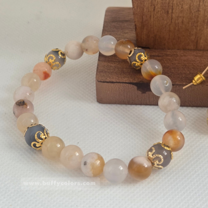 Bracelet Agate Fleur de Cerisier - Se choisir dans l’Amour