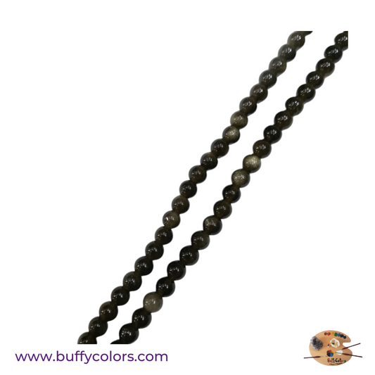 Votre bracelet avec des perles Obsidienne Dorée pour les Scorpions, 6mm
