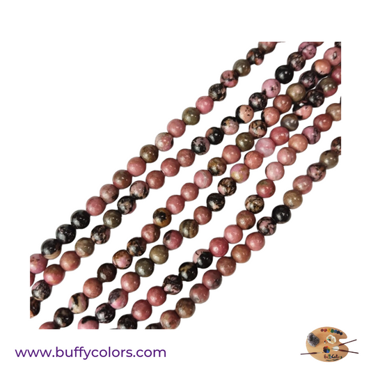 Votre bracelet avec des perles Rhodonite pour les Gémeaux, 4mm