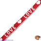 Ruban texte "Love" Rouge-blanc