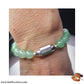 Bracelet argenté message "AMOUR" aves perles d'Aventurine Verte