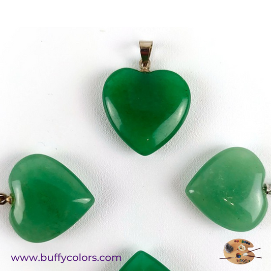 Pendentif - Coeur en aventurine verte